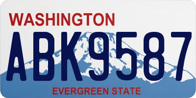 WA license plate ABK9587