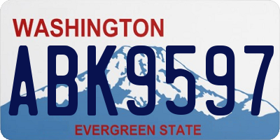 WA license plate ABK9597