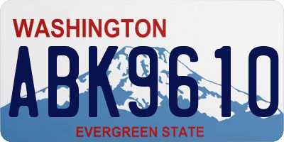 WA license plate ABK9610