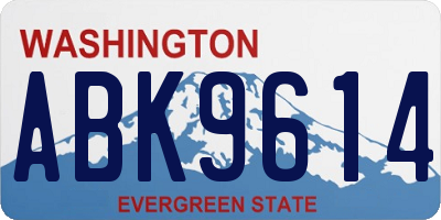 WA license plate ABK9614