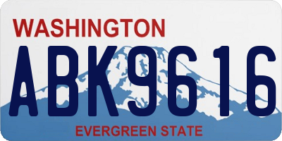 WA license plate ABK9616
