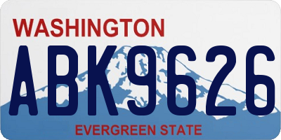 WA license plate ABK9626
