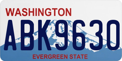 WA license plate ABK9630