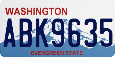 WA license plate ABK9635