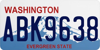 WA license plate ABK9638