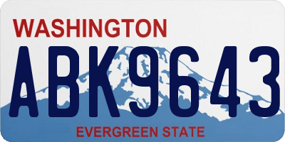 WA license plate ABK9643