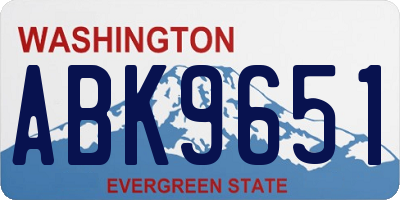 WA license plate ABK9651
