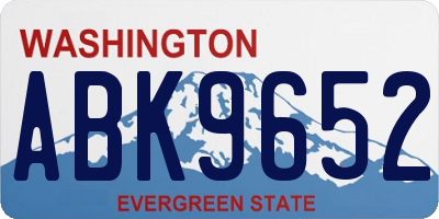 WA license plate ABK9652