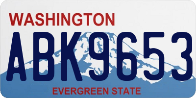 WA license plate ABK9653