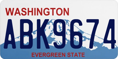 WA license plate ABK9674