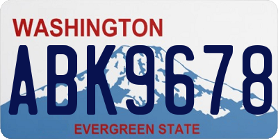 WA license plate ABK9678