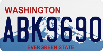 WA license plate ABK9690