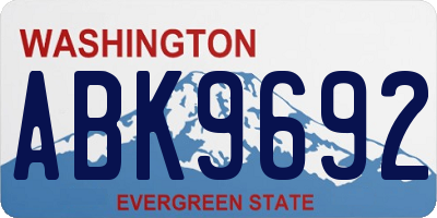 WA license plate ABK9692
