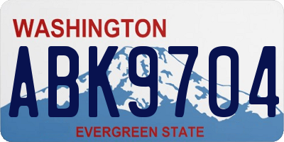WA license plate ABK9704
