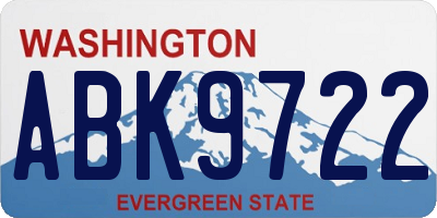 WA license plate ABK9722