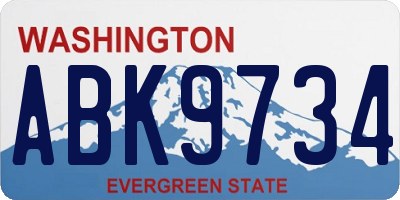 WA license plate ABK9734