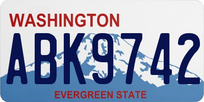 WA license plate ABK9742