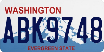 WA license plate ABK9748