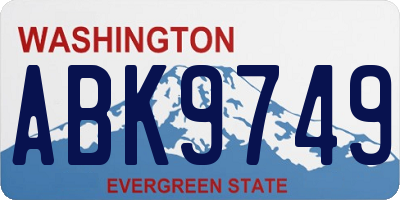 WA license plate ABK9749