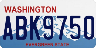 WA license plate ABK9750