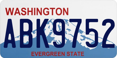 WA license plate ABK9752