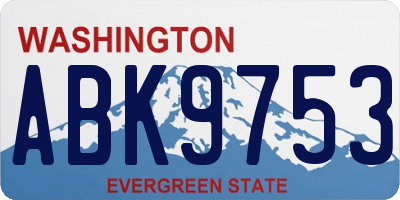 WA license plate ABK9753