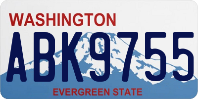 WA license plate ABK9755