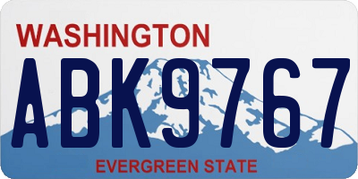 WA license plate ABK9767