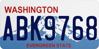 WA license plate ABK9768