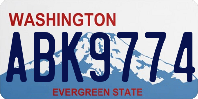 WA license plate ABK9774