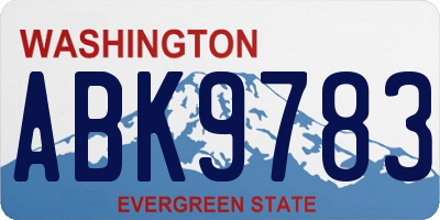 WA license plate ABK9783