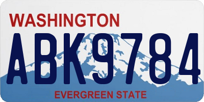 WA license plate ABK9784