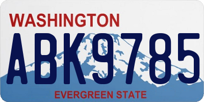 WA license plate ABK9785