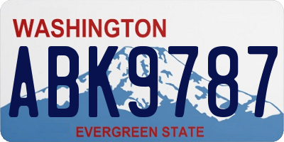 WA license plate ABK9787