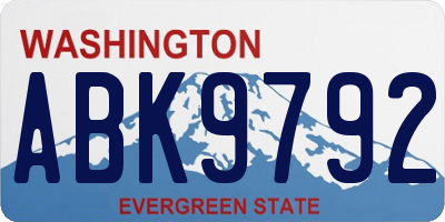 WA license plate ABK9792