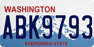 WA license plate ABK9793