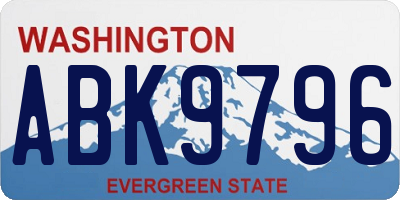 WA license plate ABK9796