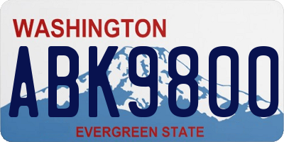 WA license plate ABK9800