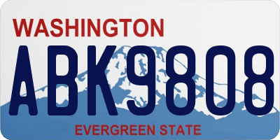 WA license plate ABK9808