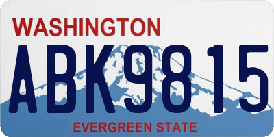 WA license plate ABK9815