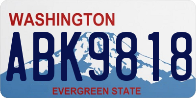 WA license plate ABK9818