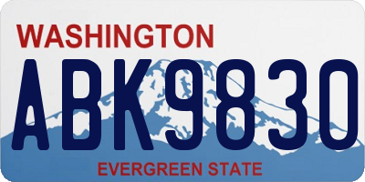 WA license plate ABK9830