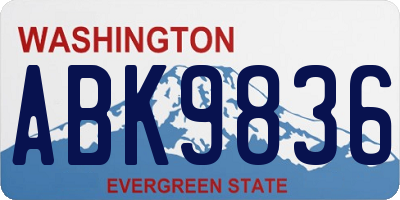 WA license plate ABK9836