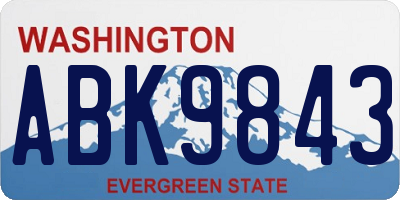 WA license plate ABK9843