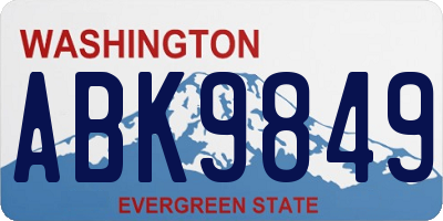 WA license plate ABK9849
