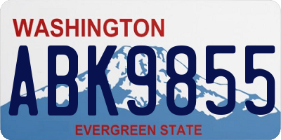 WA license plate ABK9855