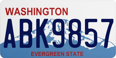 WA license plate ABK9857