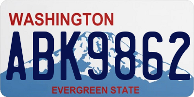 WA license plate ABK9862