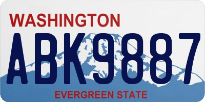 WA license plate ABK9887