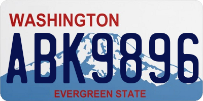 WA license plate ABK9896